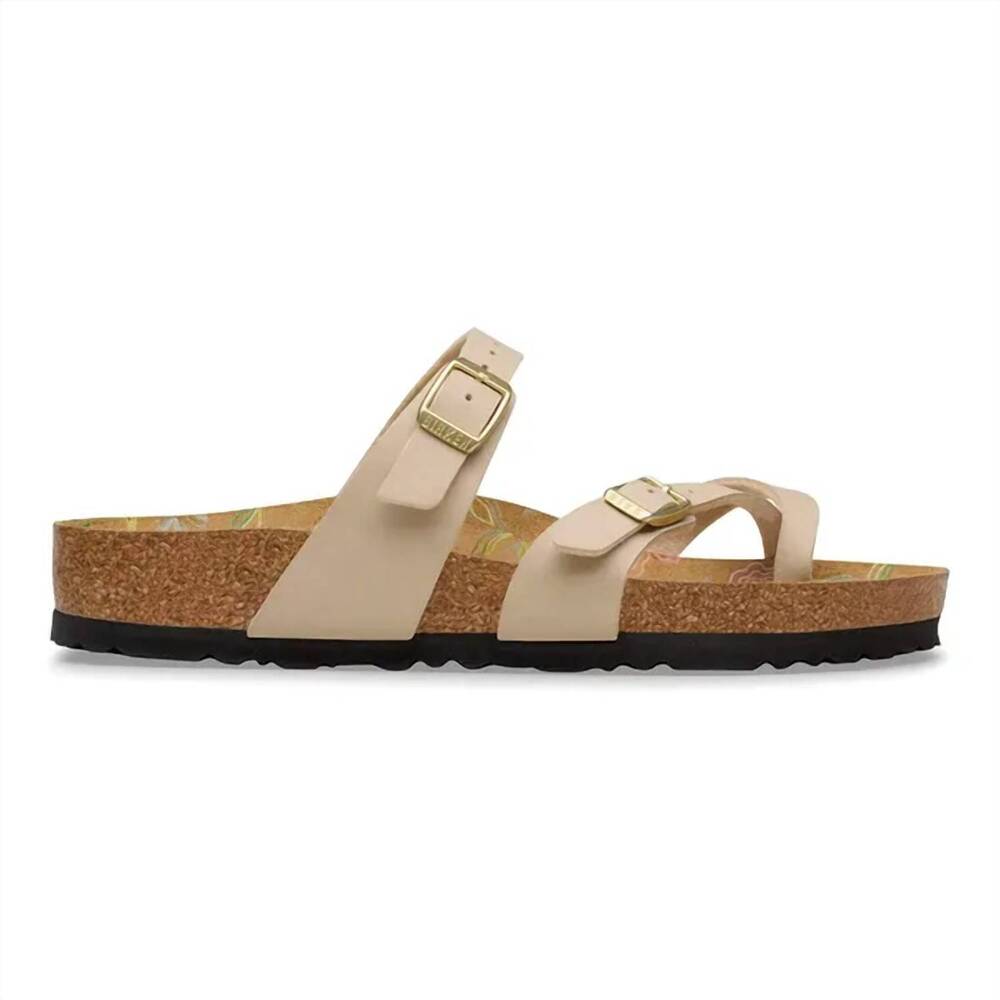 NEW BIRKENSTOCK women's mayari floral thong sandal in sandcastle